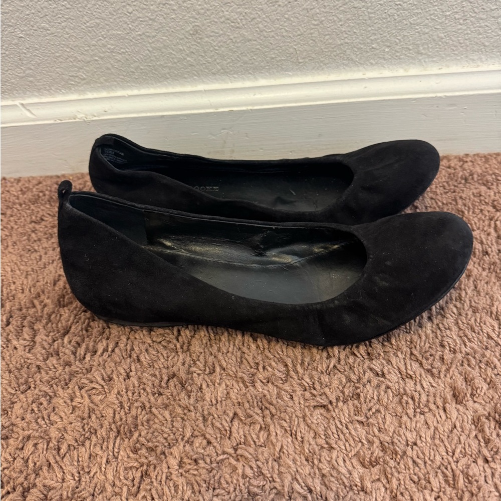2 FOR $20 Audrey Brooke Black Suede Flats 10 - Picture 4 of 10